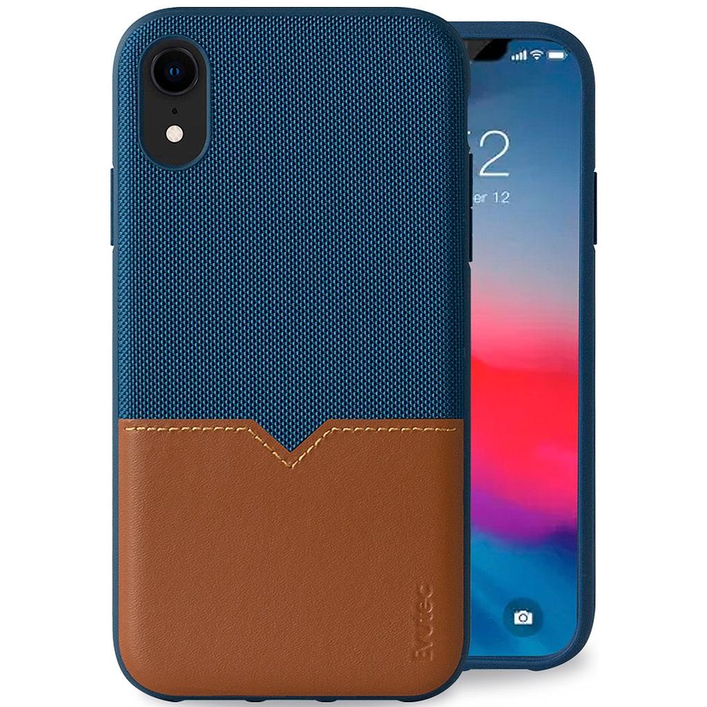 Evutec iPhone XR Northill Case with Afix+ Vent Mount - Blue/Saddle