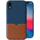 Evutec iPhone XR Northill Case with Afix+ Vent Mount - Blue/Saddle - GulfStore.com