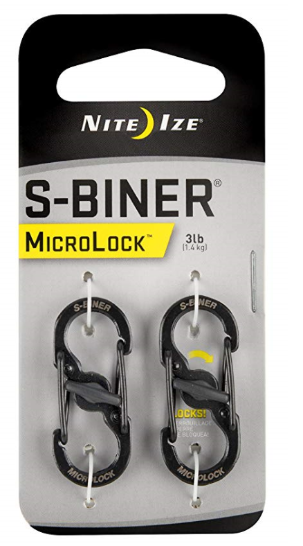 NiteIze | LSBM-01-2R3 | NiteIze S-Biner® MicroLock® Stainless Steel - 2 Pack | Black