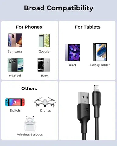 17197 | C2300 | Voltme Powe Link EDC Series Cable USB A to Lightning 3.0M 2.4A 12W | Black