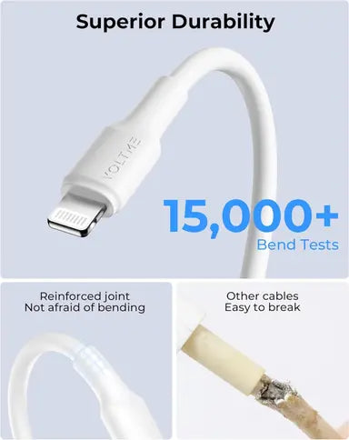 17198 | C2301 | Voltme Powe Link EDC Series Cable USB A to Lightning 3.0M 2.4A 12W | White