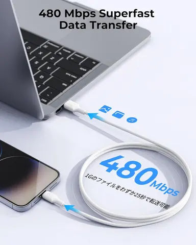 17198 | C2301 | Voltme Powe Link EDC Series Cable USB A to Lightning 3.0M 2.4A 12W | White