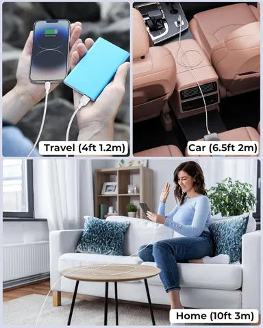 17198 | C2301 | Voltme Powe Link EDC Series Cable USB A to Lightning 3.0M 2.4A 12W | White