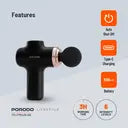 PD-FMGUN-BK | Porodo Lifestyle Precision Handheld Massager with 4 Interchangeable Head | Black - GulfStore.com