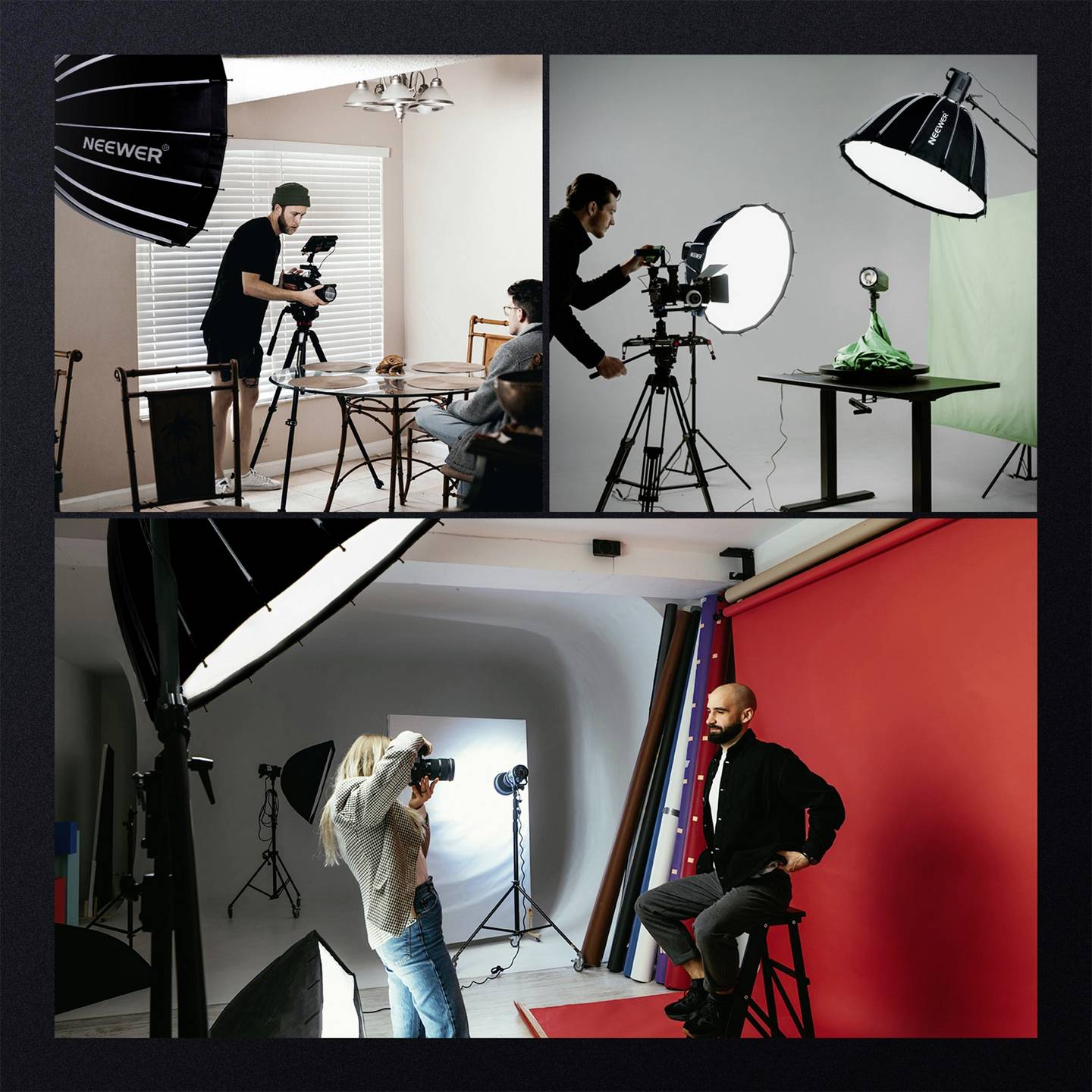 صندوق إضاءة نيور 85 سم عميق مكافئ سريع التحرير مع شبكة قرص العسل