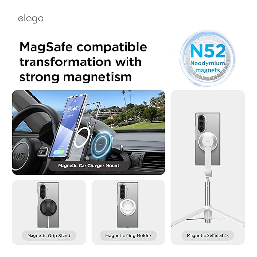 Elago | EGZFD7MSCL-TR | Elago Samsung Galaxy Z Fold 7 Magnetic Clear Case