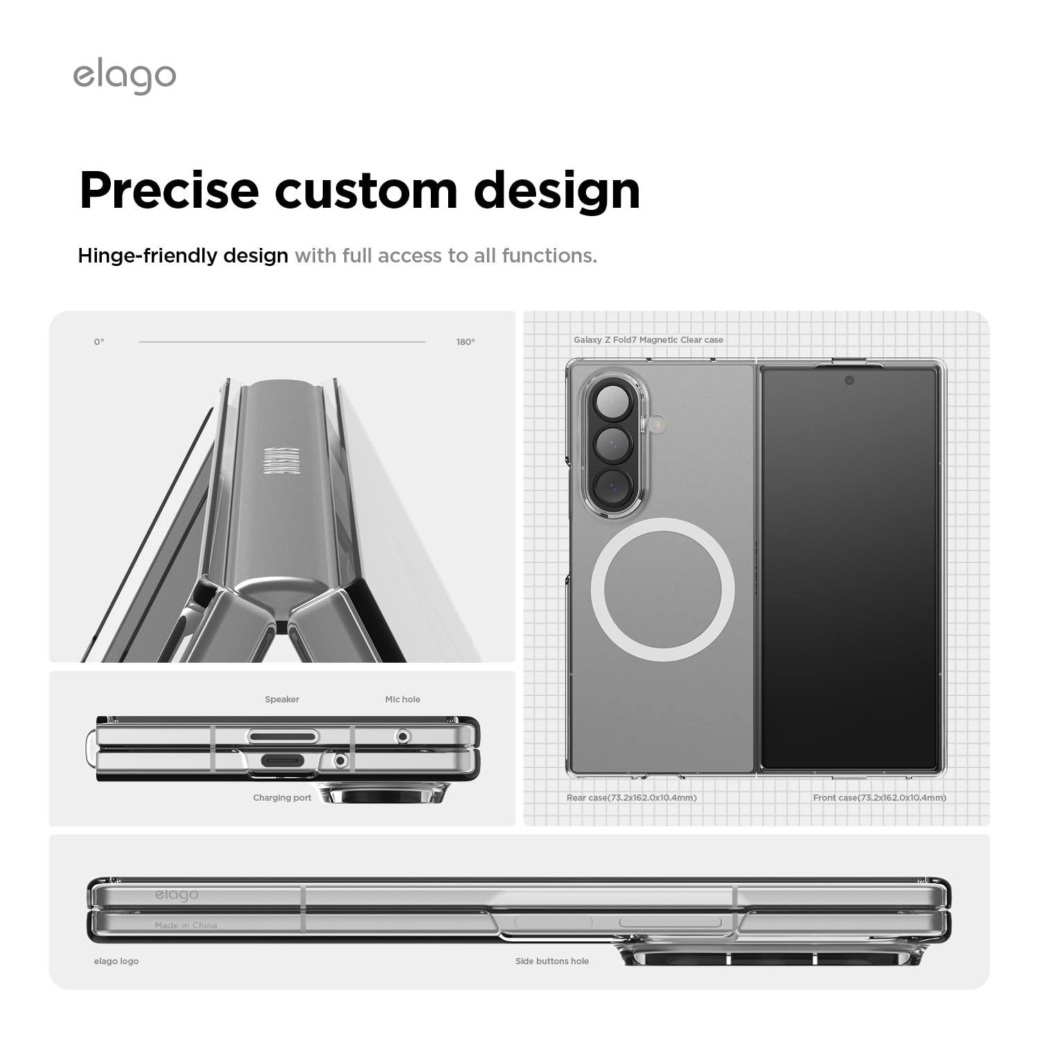 Elago | EGZFD7MSCL-TR | Elago Samsung Galaxy Z Fold 7 Magnetic Clear Case