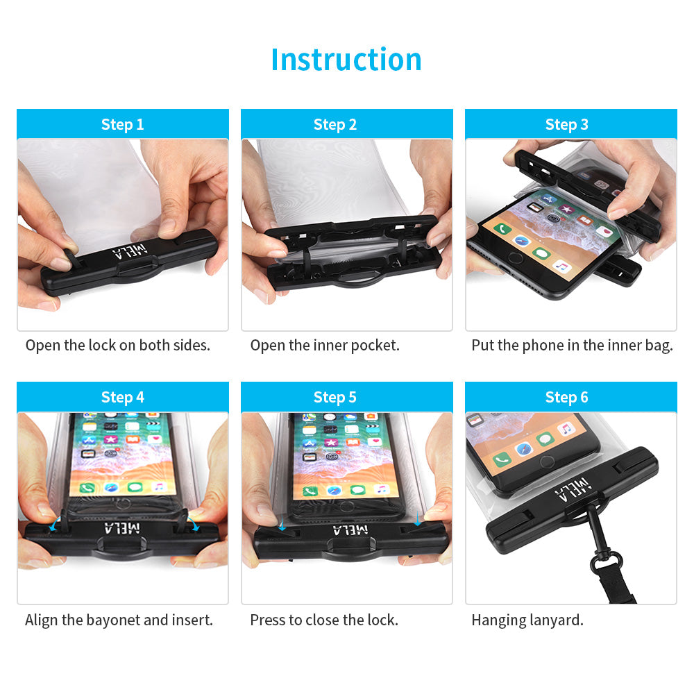 SeaWag | MELA1 | Seawag Mela Universal SmartPhone WaterProof Case | Black