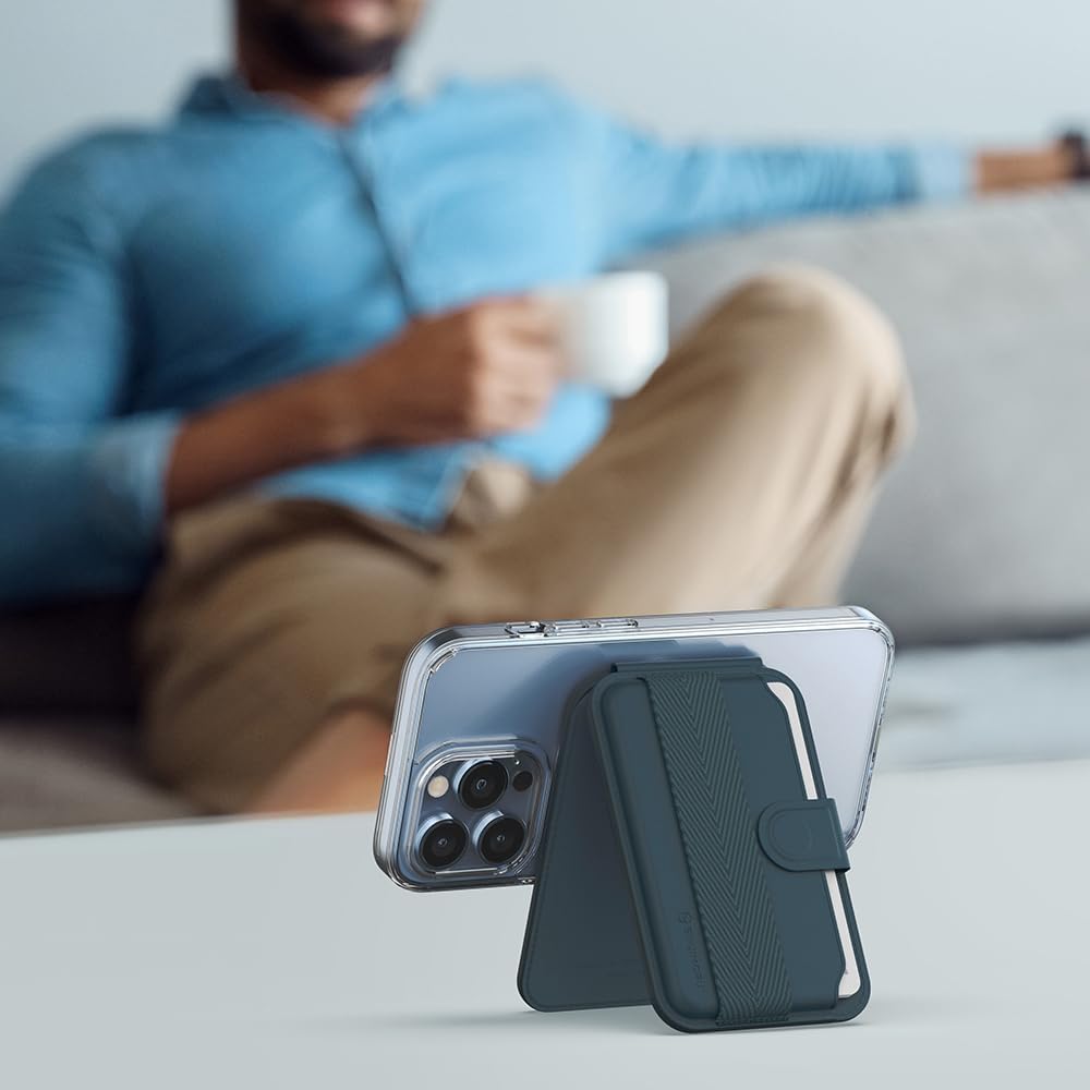 Sinjimoru | SMA-PLTB-STAN-BL | Sinjimoru M-Pull Tab Stand Magsafe Wallet - Blue