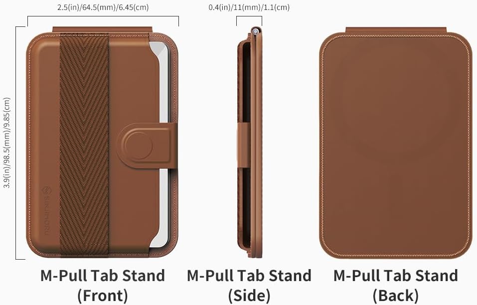 Sinjimoru | SMA-PLTB-STAN-BR | Sinjimoru M-Pull Tab Stand Magsafe Wallet - Brown