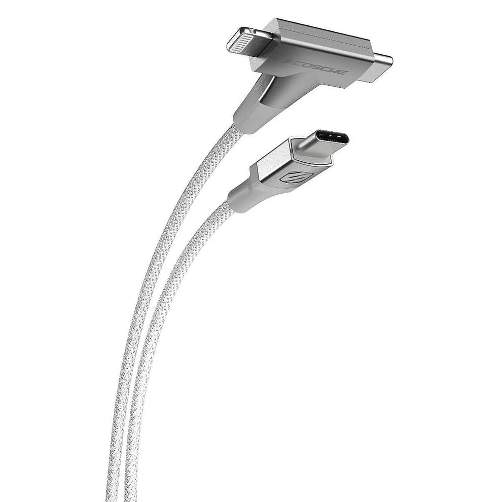 Scosche | CCi4B4TWT-SP | Scosche StrikeLine™ HH 2-in-1 USB-C to C®/Lightning™ Cable  | White