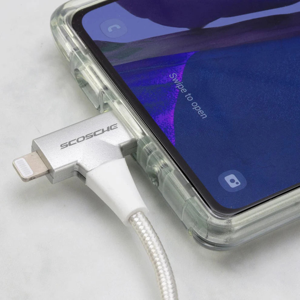 Scosche | CCi4B4TWT-SP | Scosche StrikeLine™ HH 2-in-1 USB-C to C®/Lightning™ Cable  | White