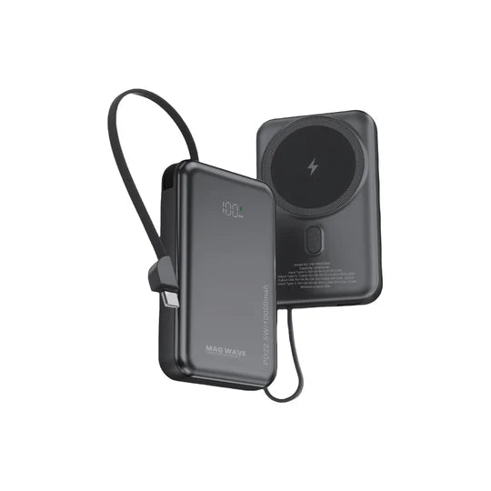 PW-PB10230M-BK | PAWA Magwave Magsafe Powerbank With 10000Mah Capacity | Black