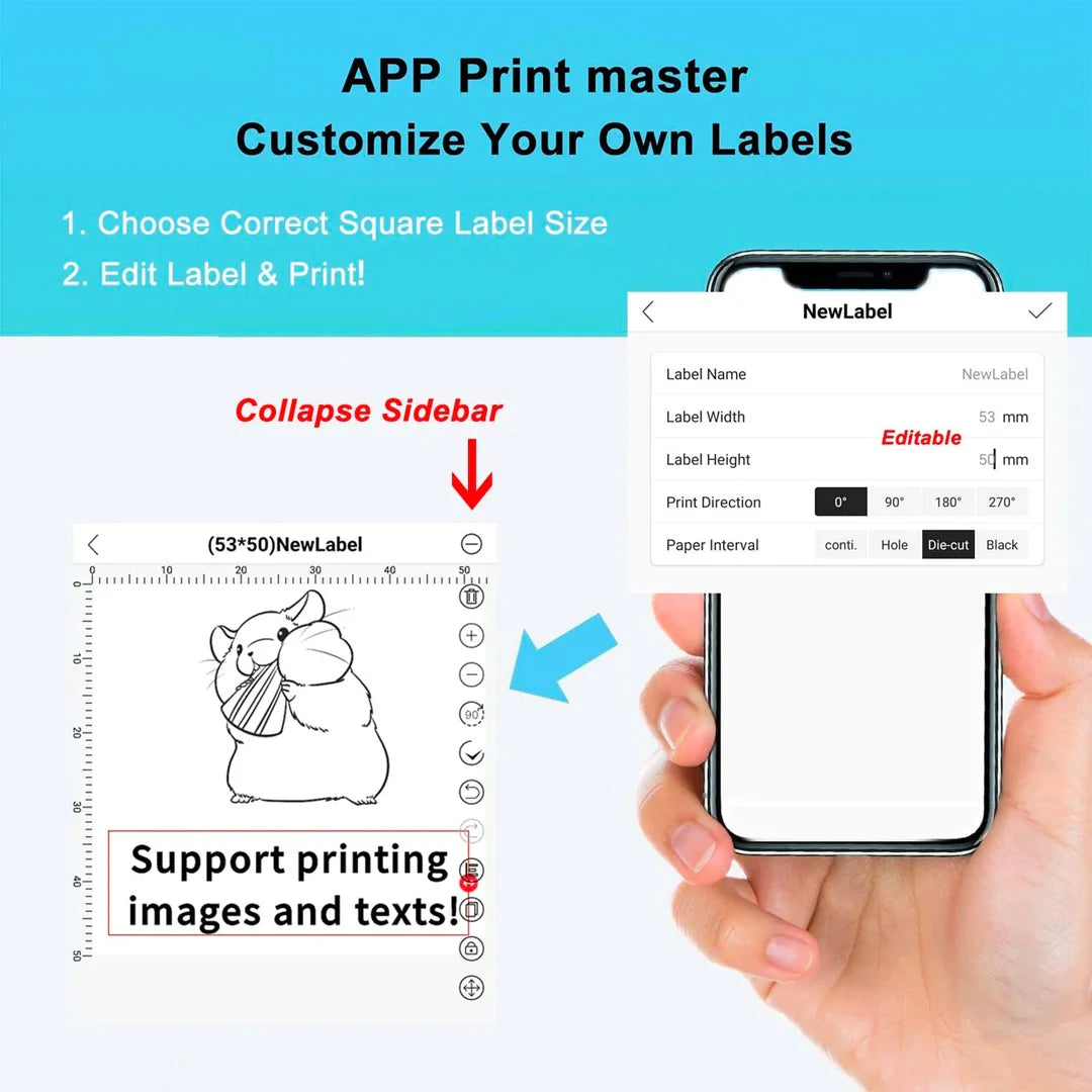 Phomemo Printer Labels 40 X 60mm Square White – 1 Roll (130 labels/per roll) - XP4060