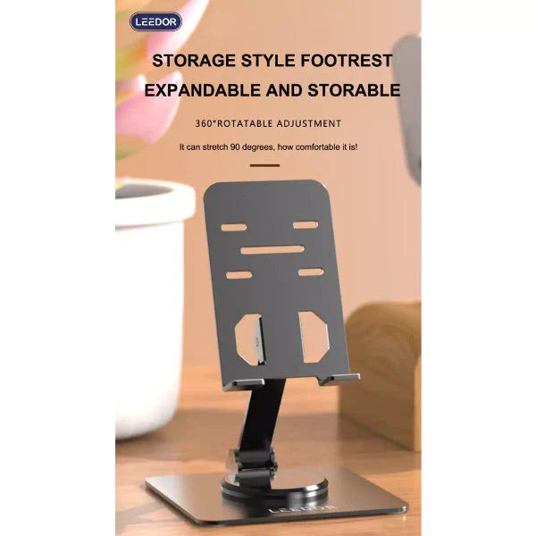 LD-358 , LEEDOR FOLDING PHONE HOLDER ABS+ALUMINUM , BLACK