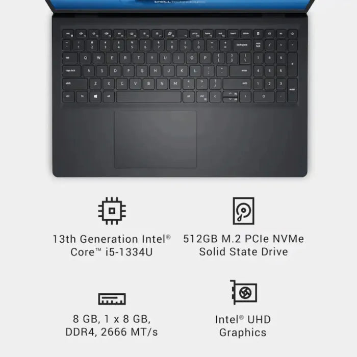 Dell 15 Intel Core i5-13TH Gen 8GB Ram 512GB 15" Touch Screen FHD Win 11 - Carbon Black