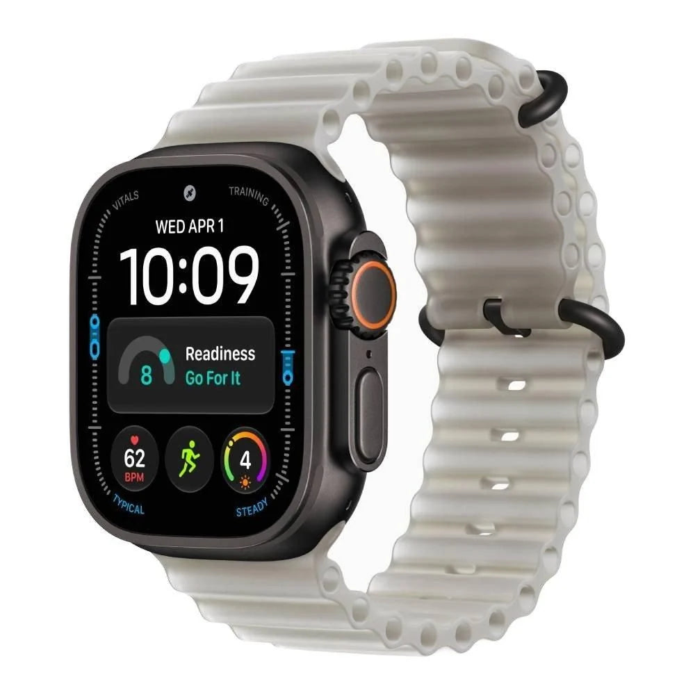 Apple Watch Ultra 4 GPS + Cellular, 49mm Natural Titanium Case with Translucent Gray Ocean Band