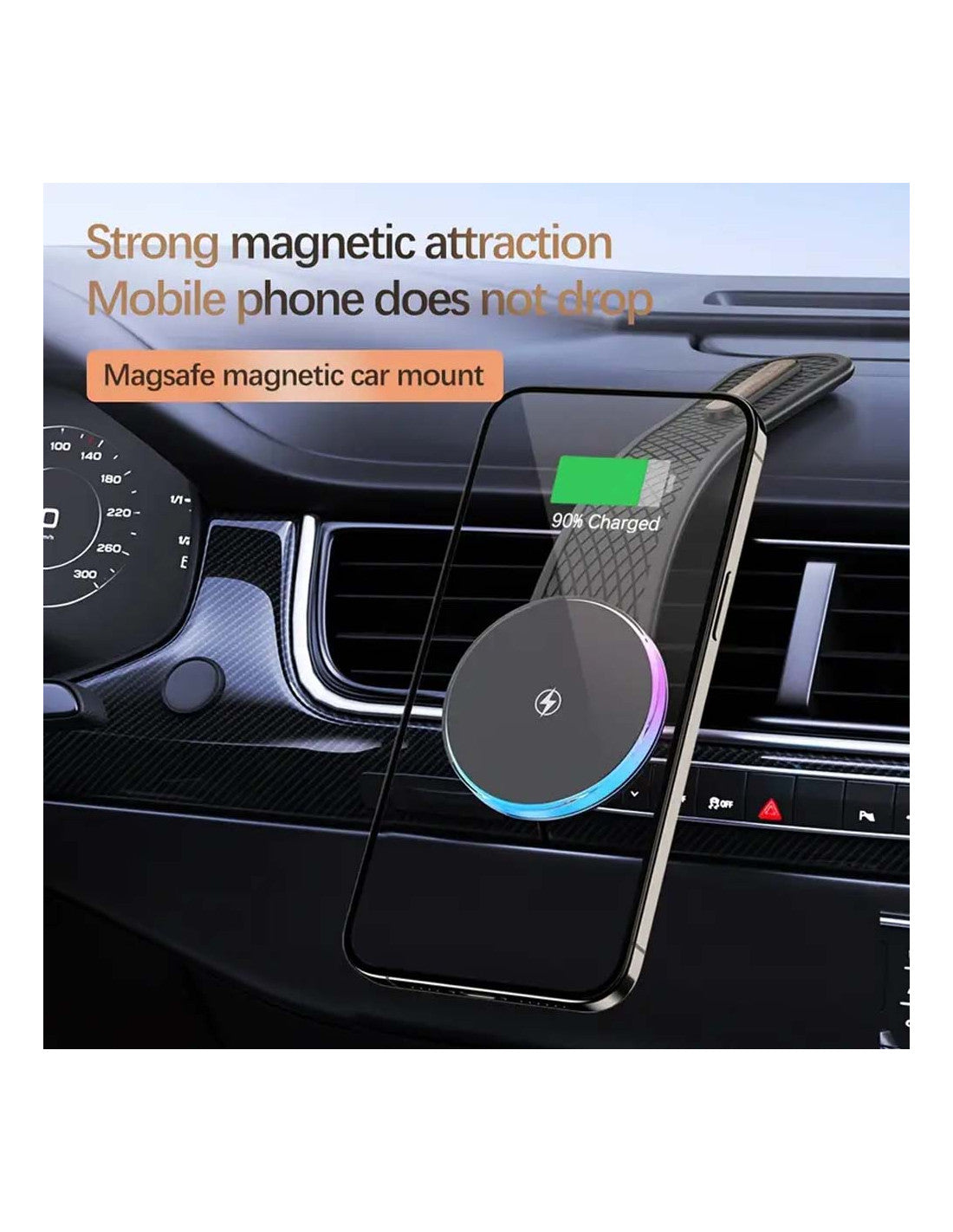 X12M MAGNETIC WIRELESS CAR CHARGER & PHONE STAND X12