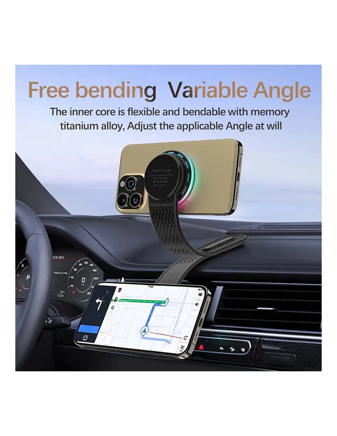 X12M MAGNETIC WIRELESS CAR CHARGER & PHONE STAND X12