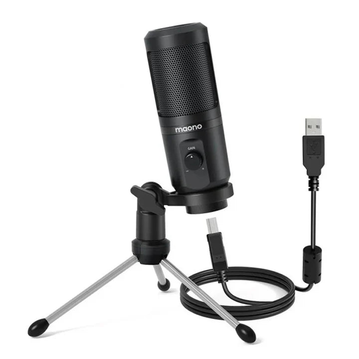 Maonocaster USB Gaming Microphone with Mic Gain - Black