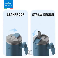 17998, BT-01NBL , Brave Temp Guard Vacuum Insulated Travel Mug – 180° Rotating Handle, 24H Cold & 12H Hot Retention, Leak-Proof Lids, 1200ml - Nave Blue - GulfStore.com