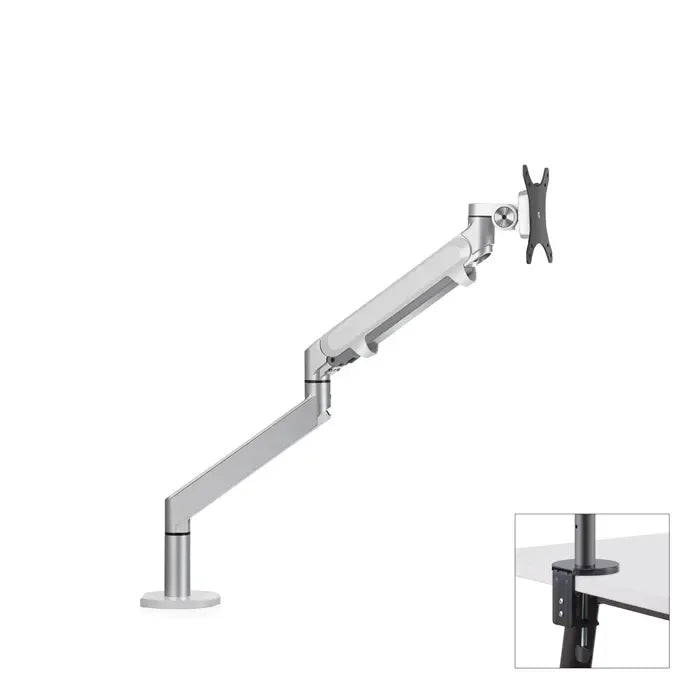 Monitor Holder Desk Stand, Height Adjustable Aluminum Single Arm Gas Spring Tv Mount Fits Up To 32