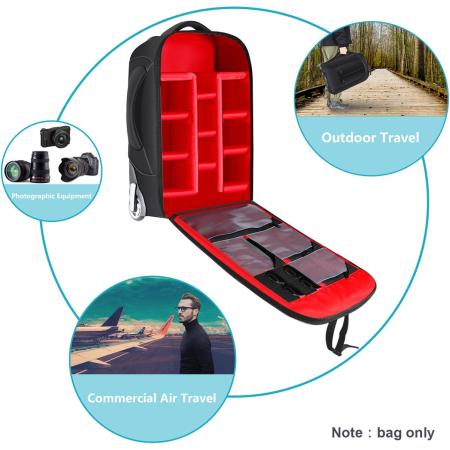 Neewer NW3300   CONVERTIBLE ROLLING CAMERA BACKPACK RED