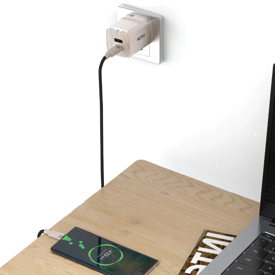 PW-TR225UK-TT | قابس باوا ريترو 25 واط مع منفذ PD+QC | تيتانيوم