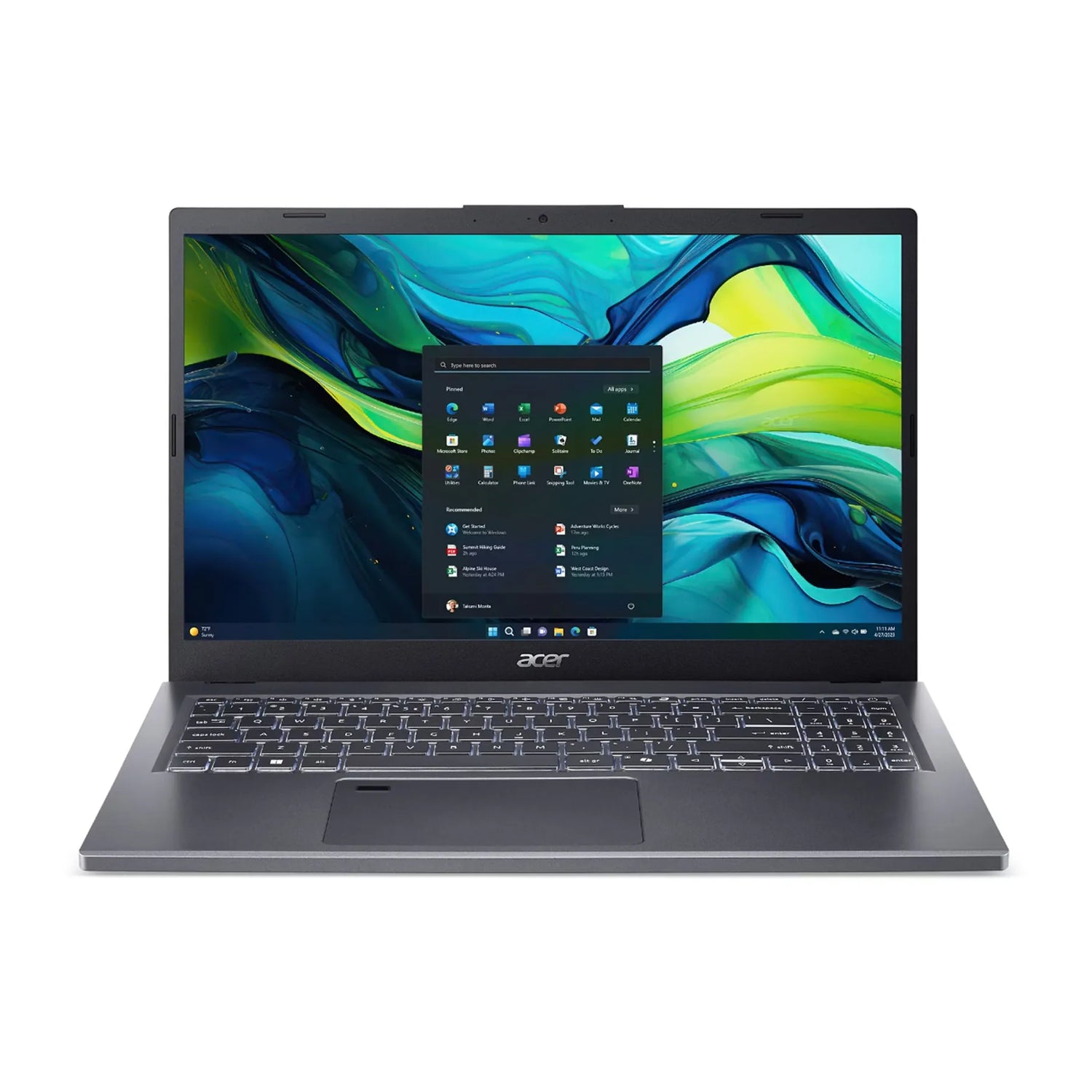 Acer Aspire 15 Laptop, Intel Core i9-13900H Processor, 16GB DDR5 RAM, 512GB SSD NVMe, Intel Iris Xe Graphic, 15.6" FHD IPS Display, Wi-Fi 6 + Bluetooth 5.2, Windows 11 Pro (License), Steel Gray