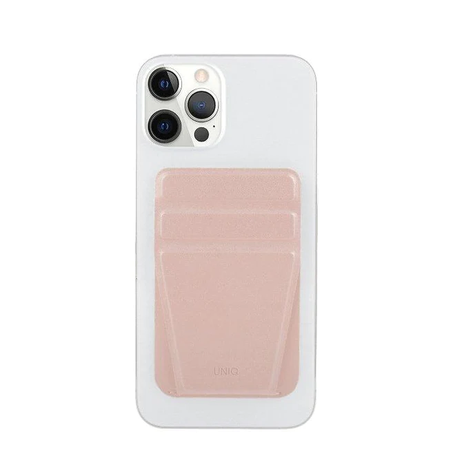 Uniq Lyft Magnetic Snap-On Stand and Card Holder for iPhone 12 Series - BLUSH PINK