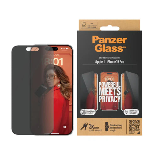 310103782، PanzerGlass iPhone 15 Pro 6.1