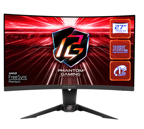 ASRock Phantom - PG27Q15R2A - 27 Inch - QHD - 165Hz - Curved Gaming Monitor - GulfStore.com