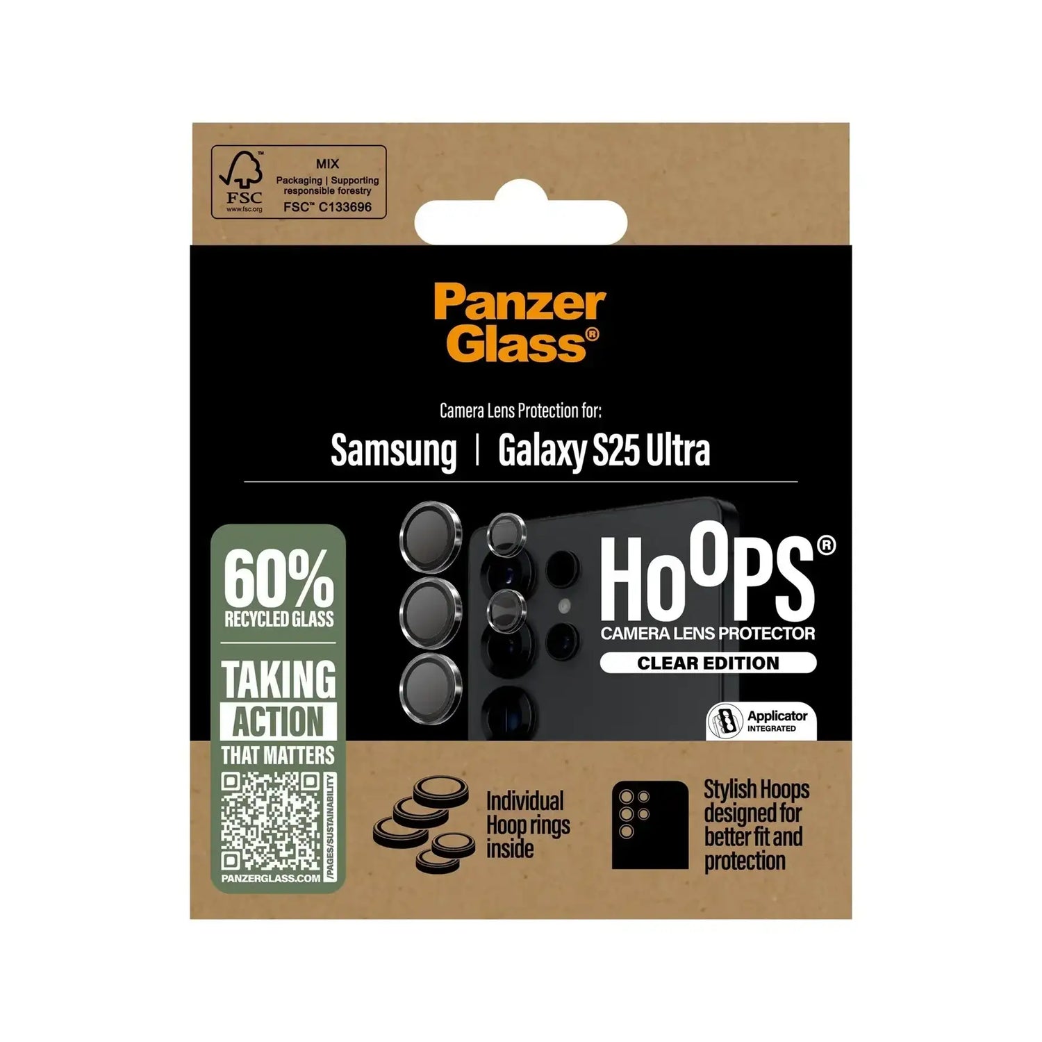 PanzerGlass® Hoops® Transparent Camera Lens Protector Samsung Galaxy S25 Ultra - GulfStore.com