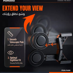 PDRLX16BK | Porodo Clavimag 360 Adjustable Car Mount | Black
