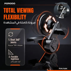 PDRLX16BK | Porodo Clavimag 360 Adjustable Car Mount | Black