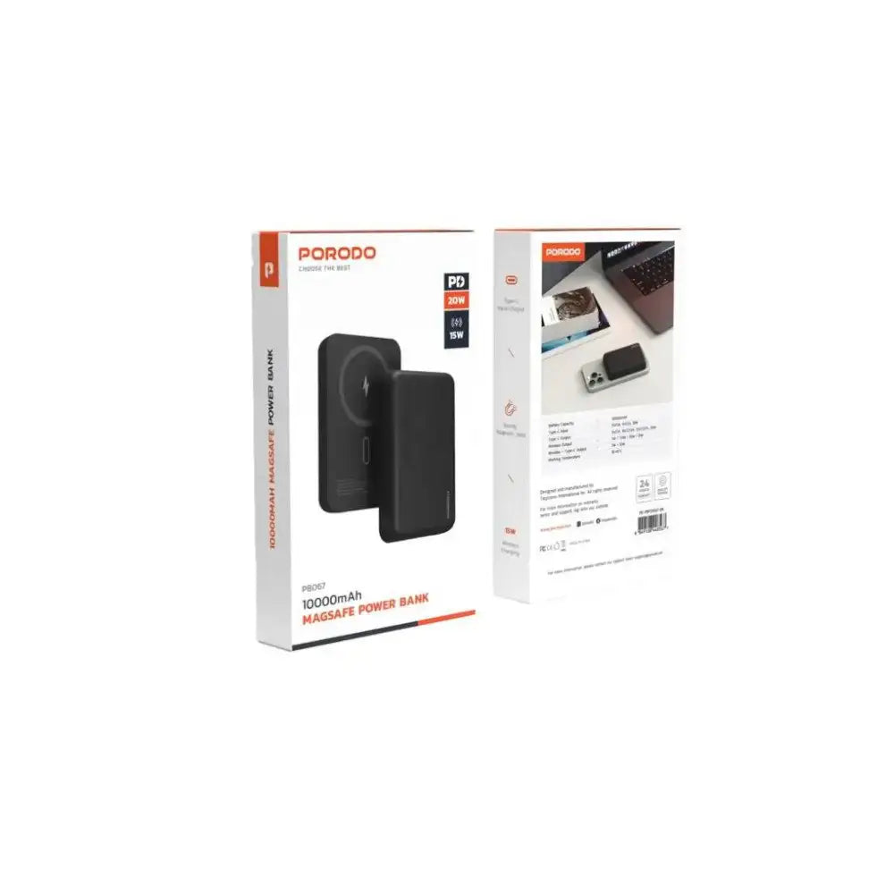 PD-PBFCH067-BK , PORODO PB067 Porodo 10000mAh Magsafe Power Bank 20 -Black - GulfStore.com