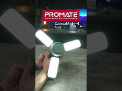 PROMATE CampMate-4 | 4-in-1 Multifunctional Camping Kit with LED Light, 6000mAh Power Bank, LED Torch and Bluetooth Speaker | Grey