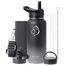Buzio Trio Series Water Bottle with 3 Lids and Sleeve 1.2L - Shadow