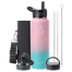 Buzio Trio Series Water Bottle with 3 Lids and Sleeve 1.2L - Bubble Gum