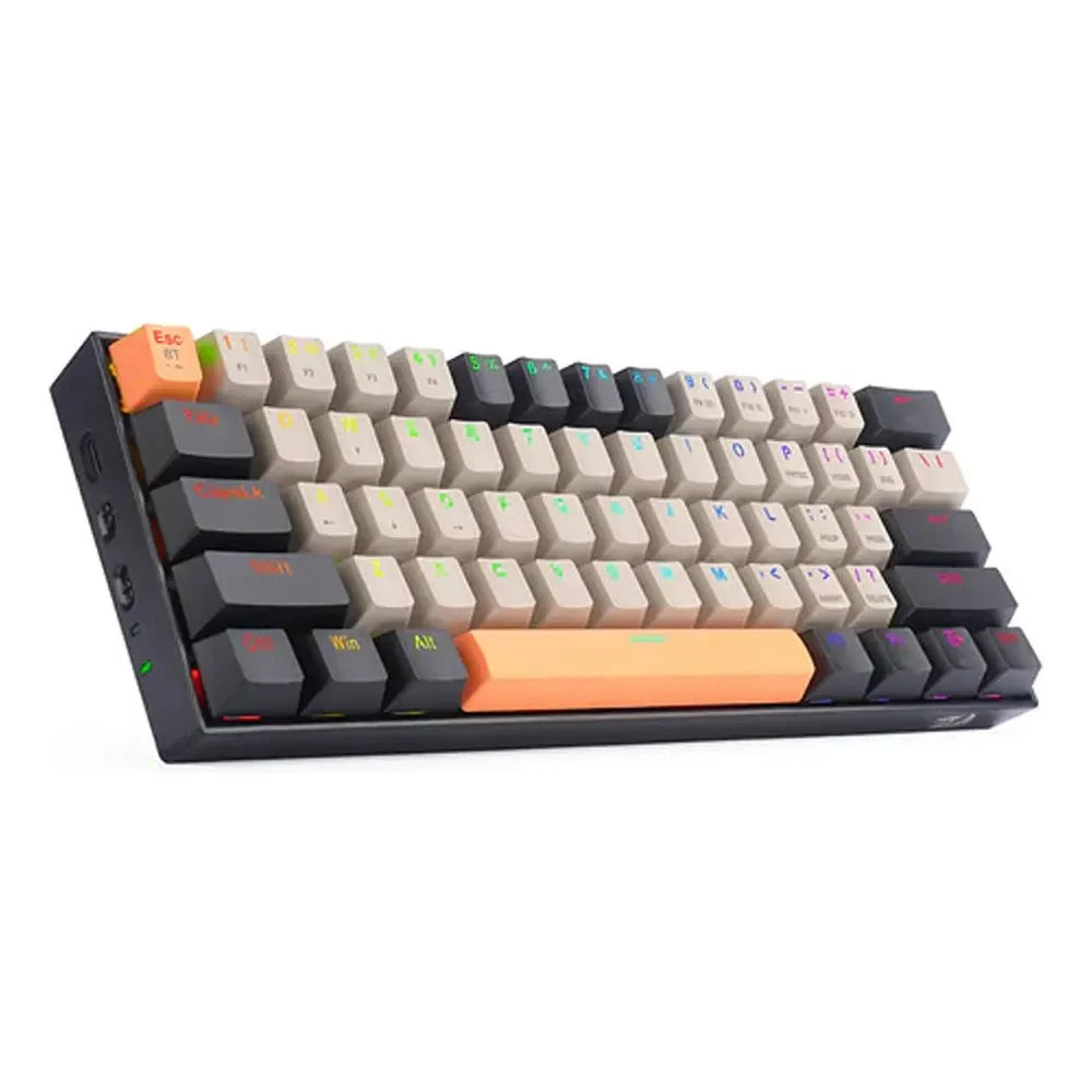 Redragon Draconic Pro Wired/wireless 2.4g/bt Mechanical Gaming Keyboard (Orange/grey Colour)- Dust-proof Brown