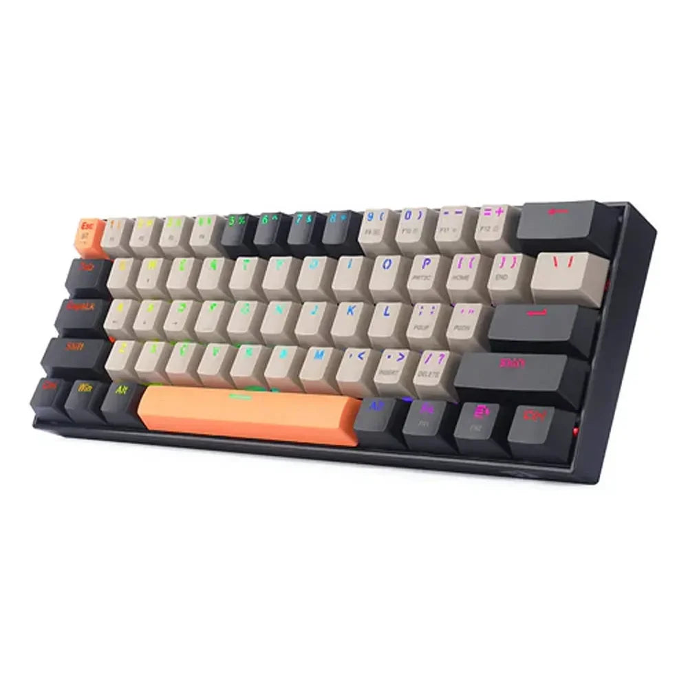 Redragon Draconic Pro Wired/wireless 2.4g/bt Mechanical Gaming Keyboard (Orange/grey Colour)- Dust-proof Brown