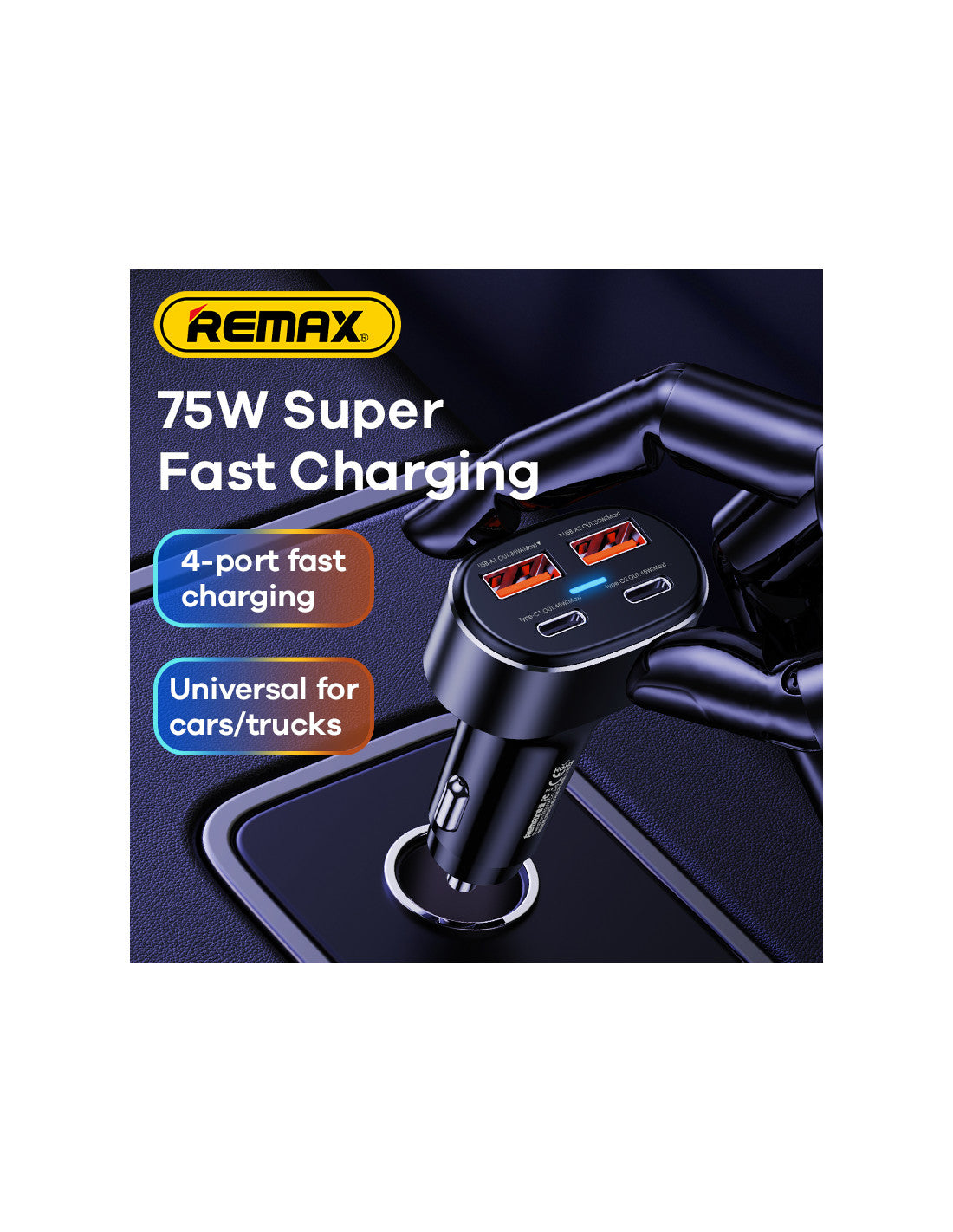 REMAX Duke Series 75W Fast Car Charger RCC329