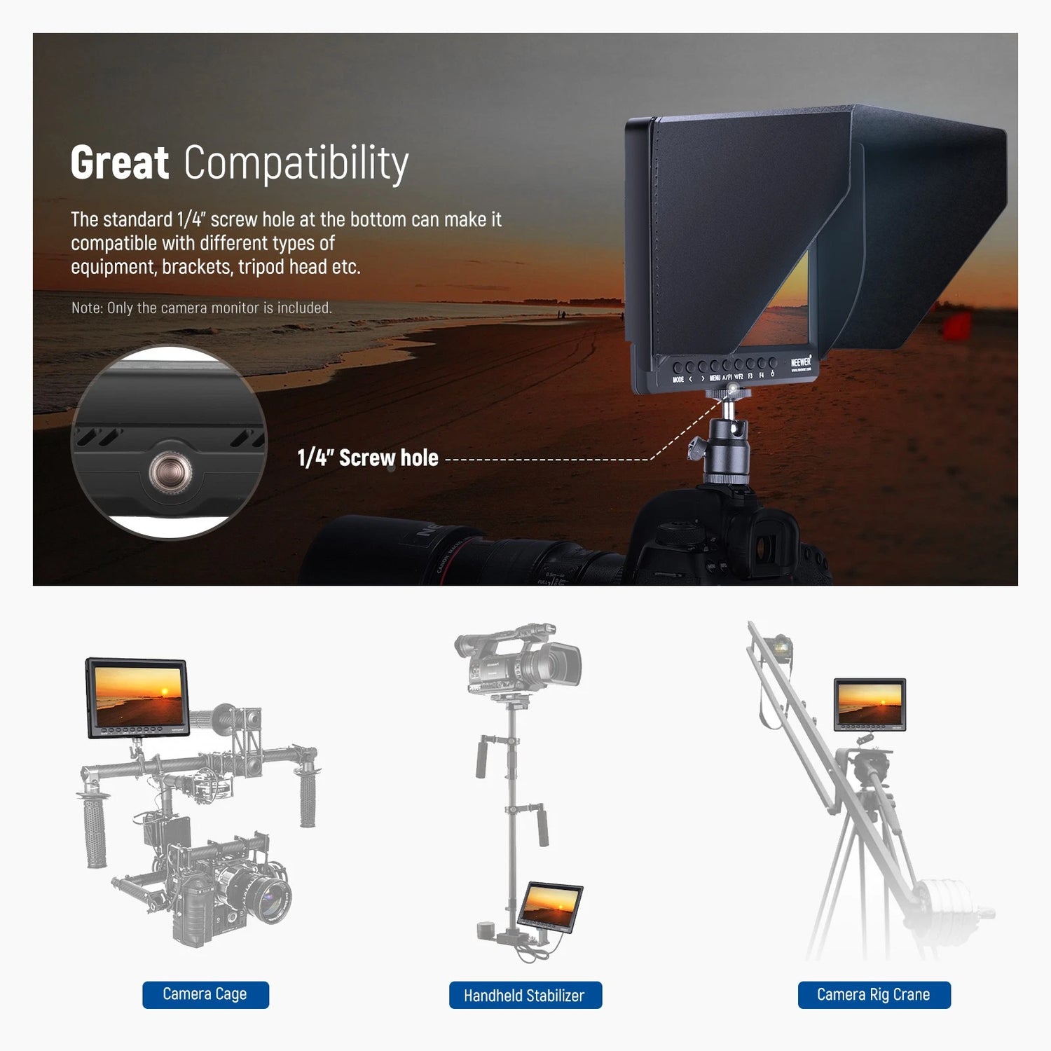 Neewer UPGRADED F100 HD CAMERA MONITOR