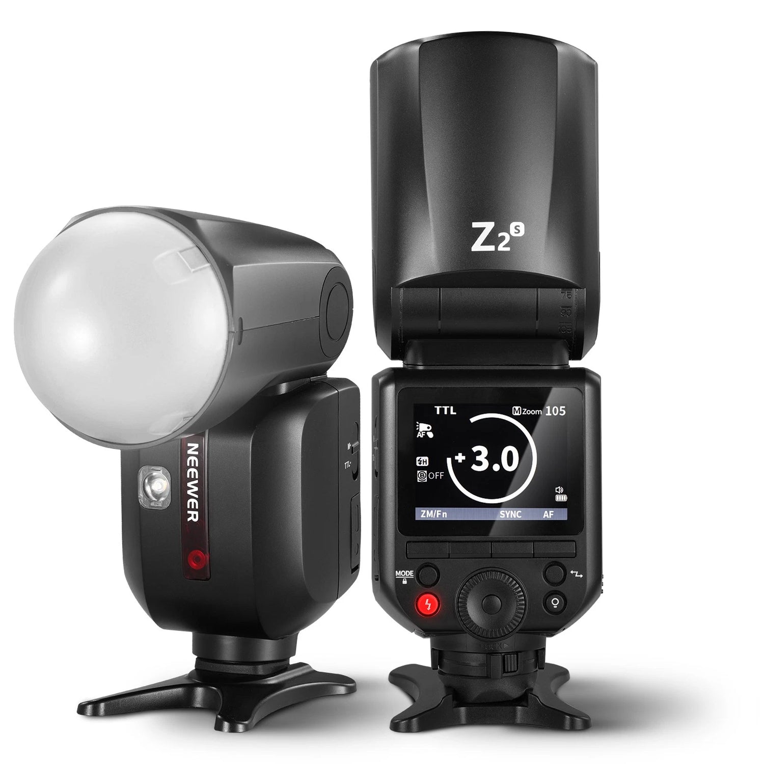 Neewer Z2-S TTL ROUND HEAD FLASH SPEEDLITE WITH 3000mAh LITHIUM BATTERY AND DIFFUSER
