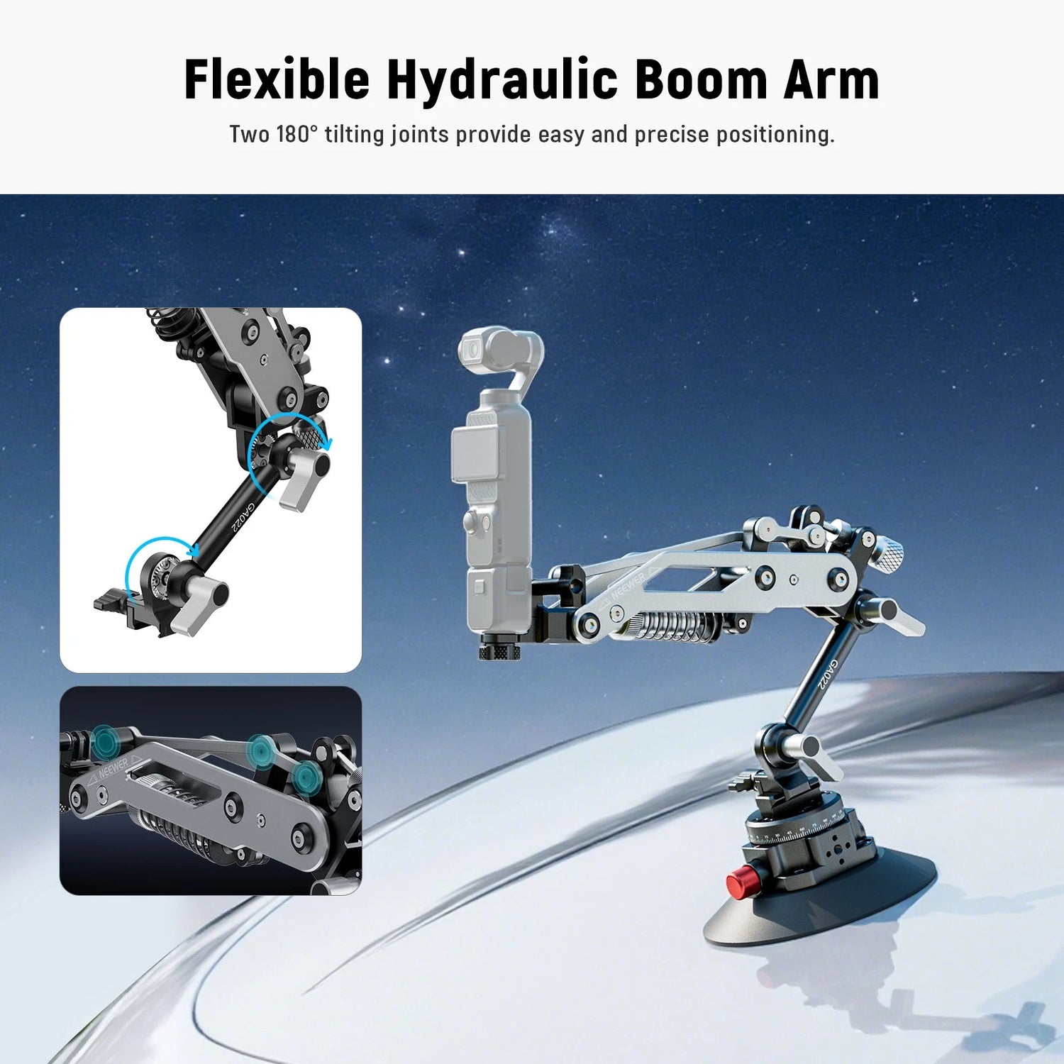 ذراع امتصاص الصدمات من Neewer لكاميرات POCKET 3 وACTION 5 وGOPRO 13 GA022