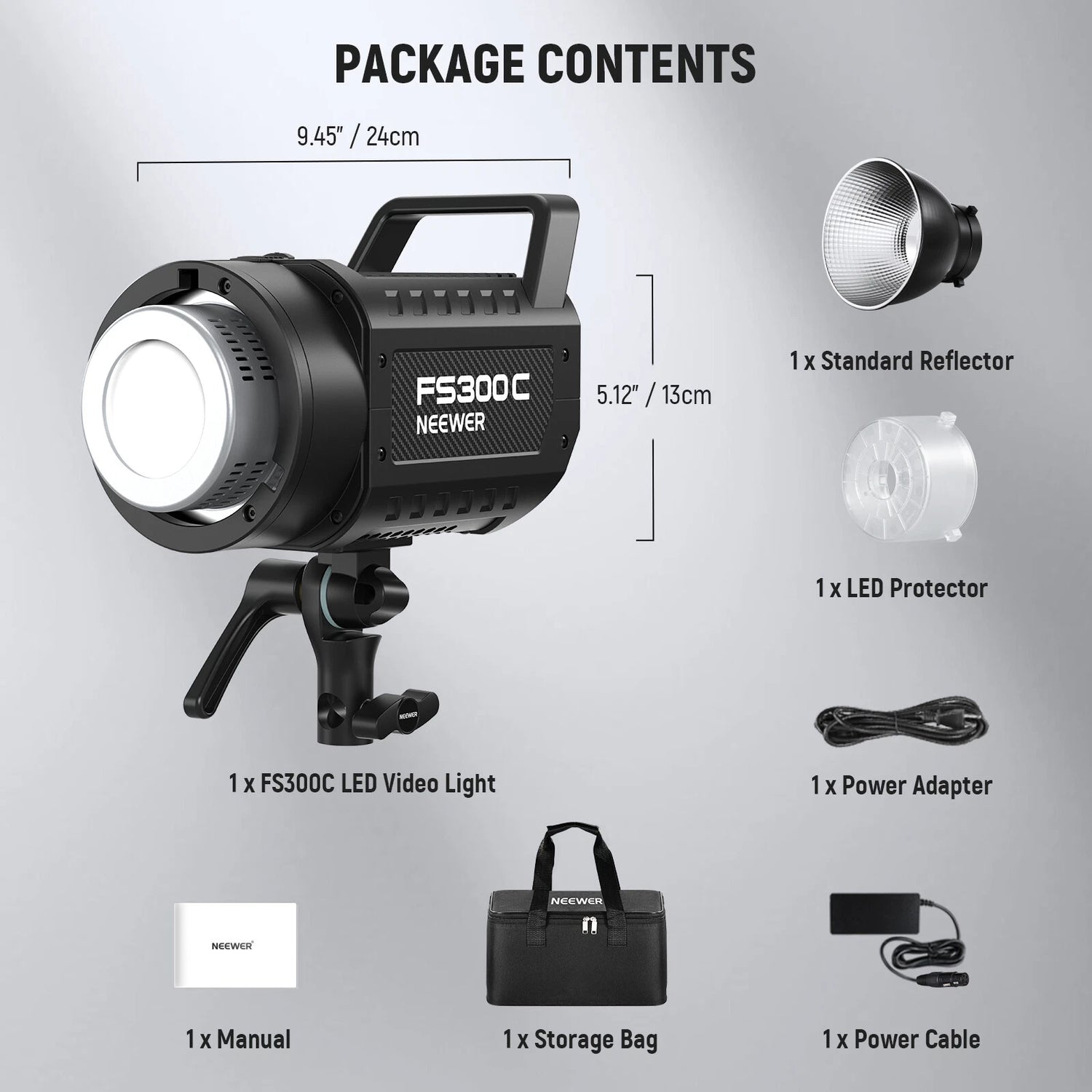 مصباح فيديو Neewer FS300C RGB بقوة 300 واط (المملكة المتحدة)