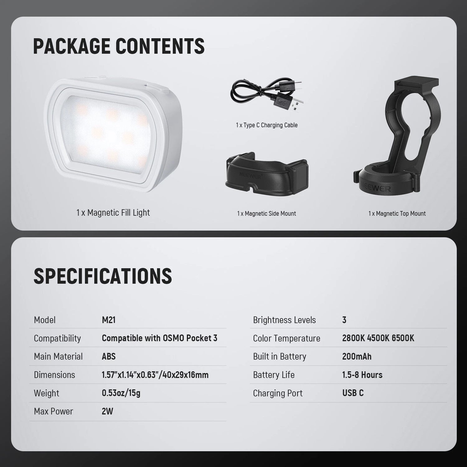 Neewer BASICS  M21 POCKET 3 FILL LIGHT