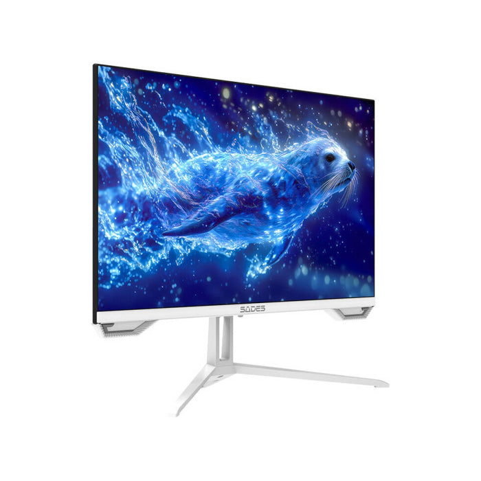 شاشة ألعاب مسطحة Sades SL-Sealion Pro مقاس 27 بوصة، لوحة IPS، دقة FHD، معدل تحديث 144 هرتز، زمن استجابة 1 مللي ثانية، منفذ HDMI 2.1 - أبيض