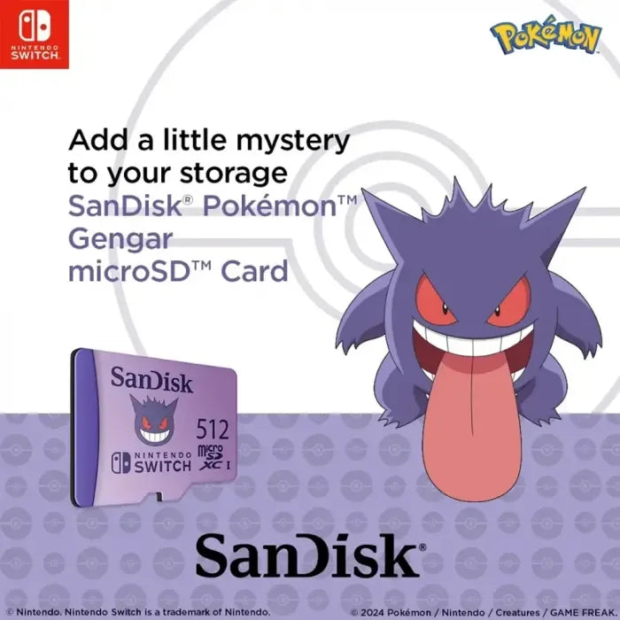SanDisk - بطاقة microSDXC UHS-I سعة 512 جيجابايت لجهاز Nintendo Switch 1 Pokémon 