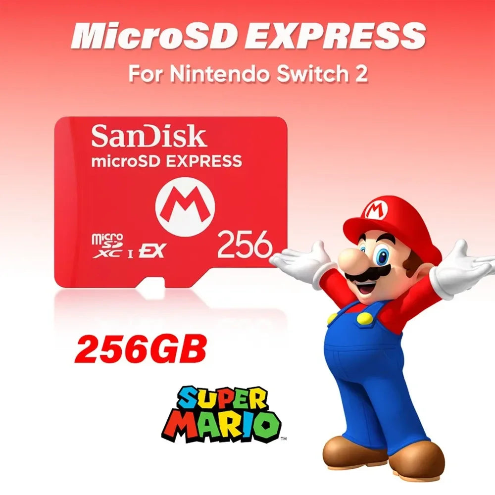 بطاقة SanDisk microSD Express بسعة 256 جيجابايت لجهاز Nintendo Switch 2